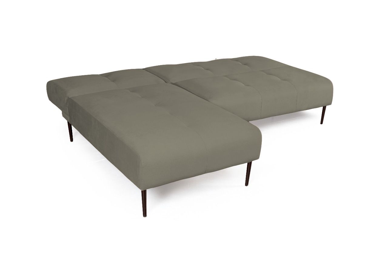 Monaco диван-кровать с шезлонгом, без подлокотников, бархат серый 27